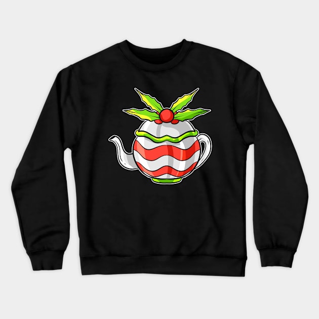 Autumn Tea Pot with Mistletoe For Christmas Crewneck Sweatshirt by SinBle